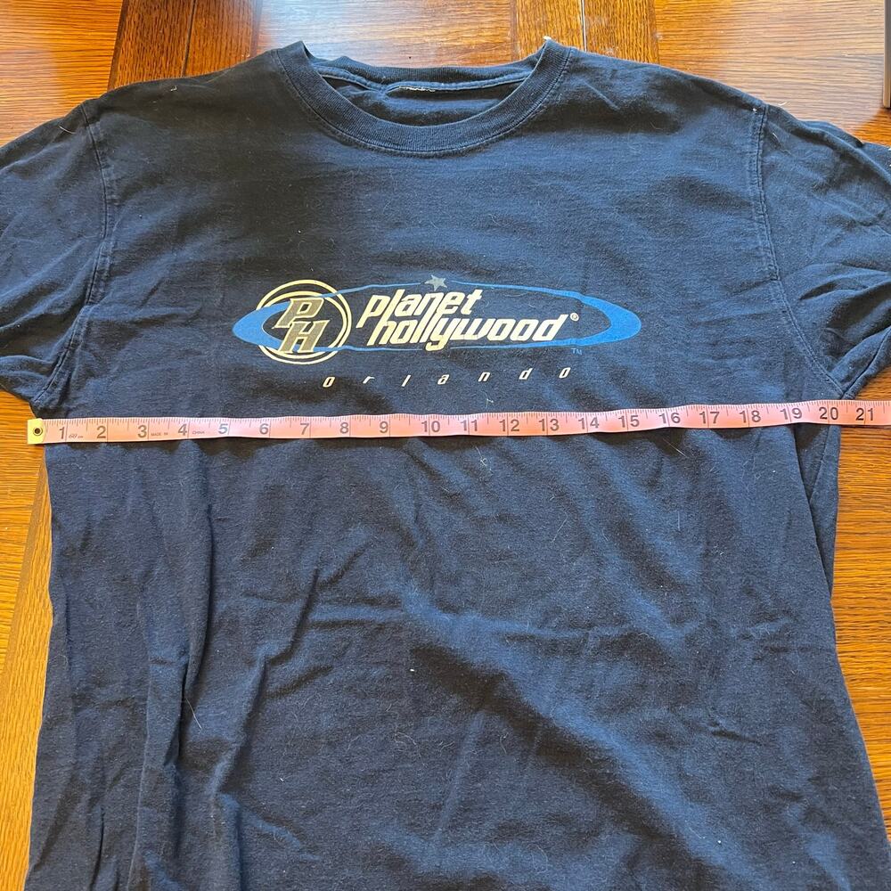 Vintage Planet Hollywood Orlando Long Sleeve Shirt Navy Blue Graphic Tee 90s L - Picture 5 of 7